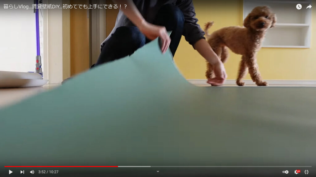 動画の途中で、動画の投稿者さんの愛犬(トイプードル)が登場します。しぐさがかわいいワンちゃんの画像