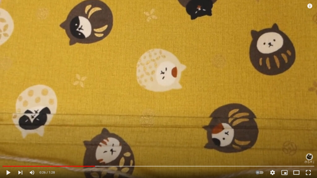 この動画で紹介しているカルトナージュ作品で使われているネコの柄です。