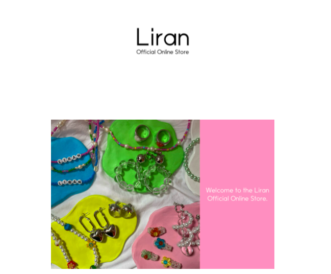 濱田藍里さんのネットショップ「Liran」のサイトトップ画像です。