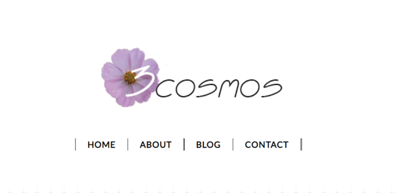 吉川葉子さんのネットショップ「3cosmos」のトップ画像です。コスモスとシンプルなロゴです。