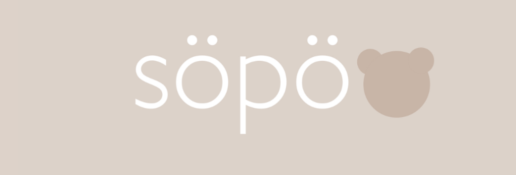  söpöのトップ画像。
薄いブラウンのバッグに白でショップ名が書かれている。その横にクマのシルエット。