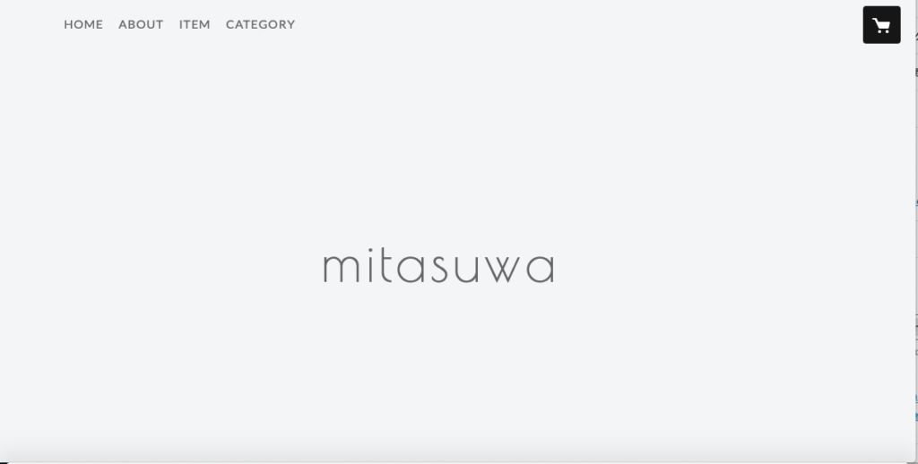 真っ白な画面に「mitasawa」のロゴがある