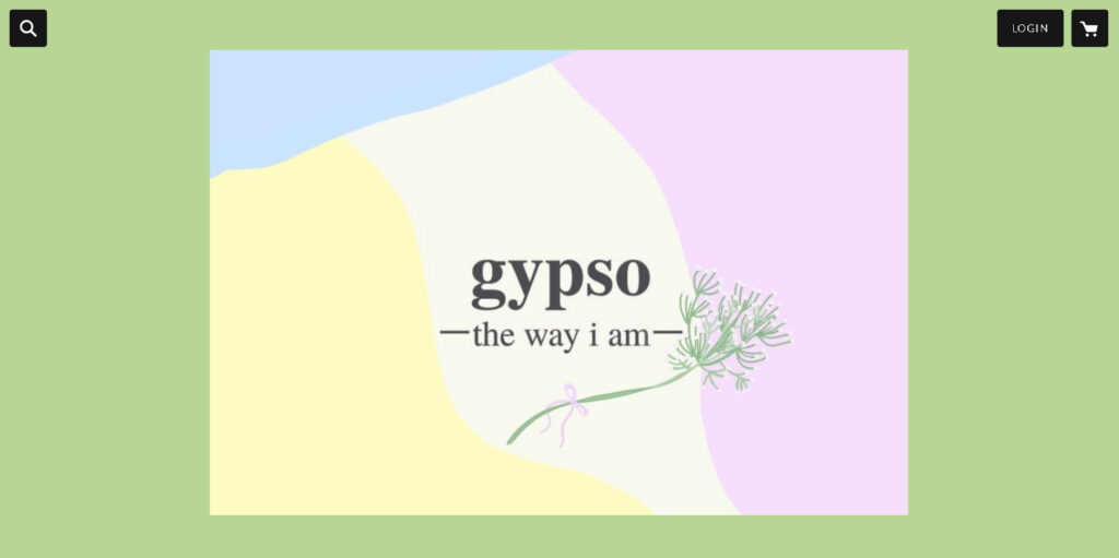 かすみ草のイラストとロゴでデザインされた林美羽さんのウェブショップのトップ画像。
