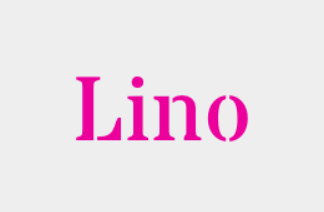 内山純子さんのショップLinoのトップ画像、白背景にピンクの文字でショップ名が書かれている