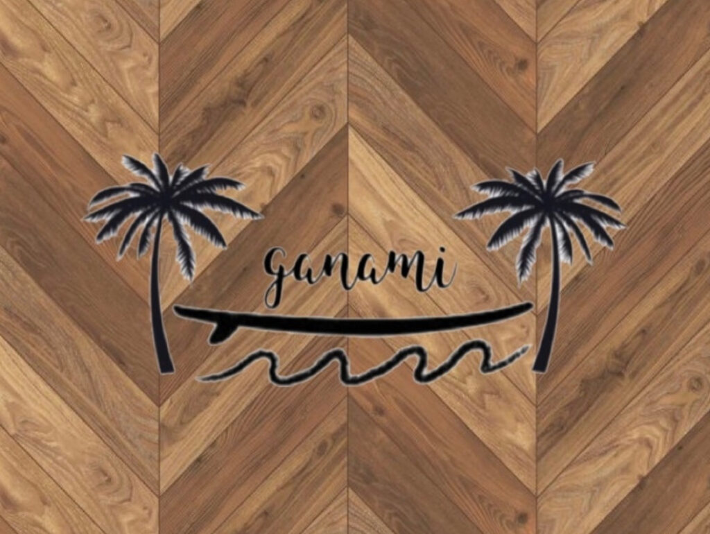 篠塚みづきさんのショップganamiのトップ画像、木目デザインにショップロゴが書かれている